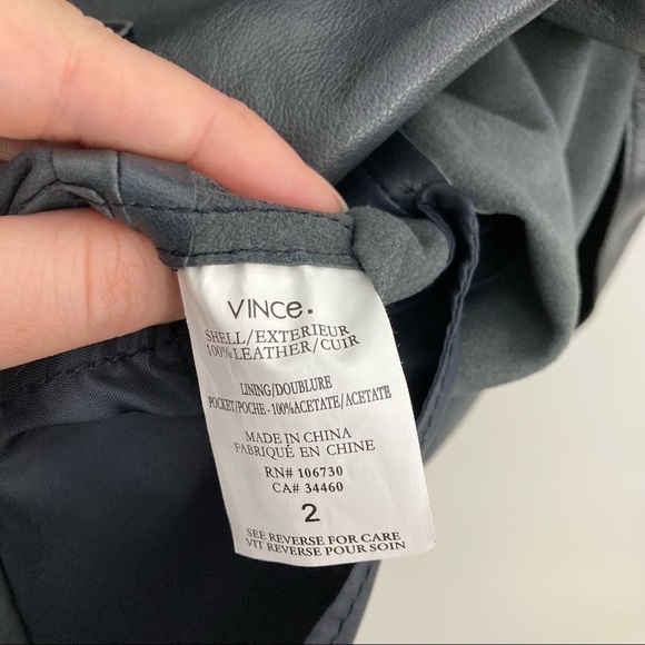 VINCE Lamb Leather Tunic Shift Dress - Picture 11 of 14